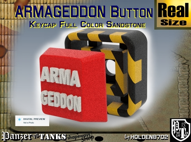 Full Color Button of ARMAGEDDON in Full Color Sandstone