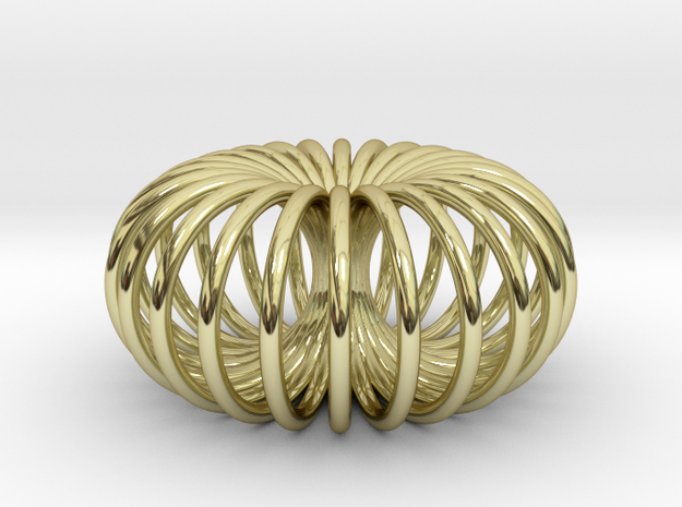 Torus pendant small in 18k Gold Plated Brass