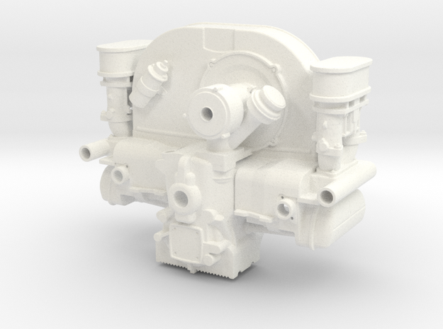 FF10001 Flat 4 Engine Part 1 of 2 in White Processed Versatile Plastic