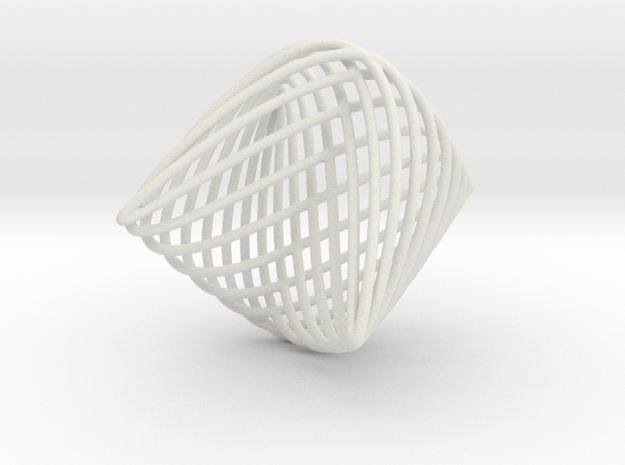 Lissajous Sphere in White Natural Versatile Plastic