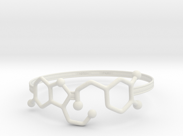 Serotonin Dopamine Bracelet  65mm in White Natural Versatile Plastic