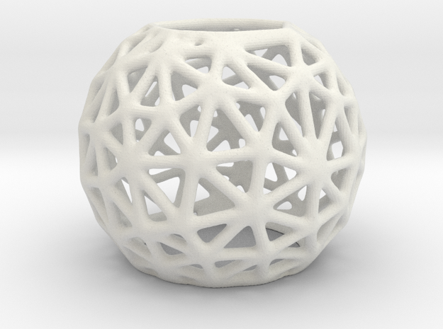 Voronoi Tealight in White Natural Versatile Plastic