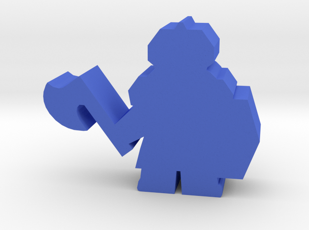 Game Piece, Dwarven Axeman in Blue Processed Versatile Plastic
