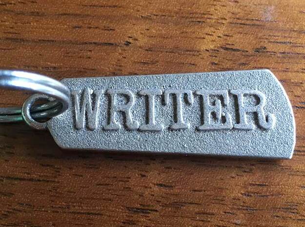 Mighty Writer (2-sided pendant) in Polished Bronzed Silver Steel