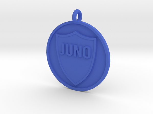 Juno's Pet Tag in Blue Processed Versatile Plastic