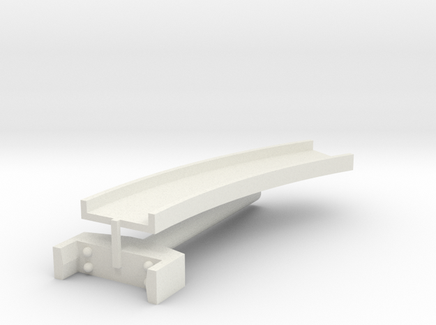 T-gauge curved bridge 132 mm in White Natural Versatile Plastic