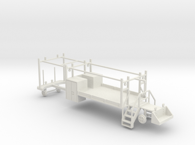 MOW Rail Truck For A Two Door Cab 1-87 HO Scale  in White Natural Versatile Plastic