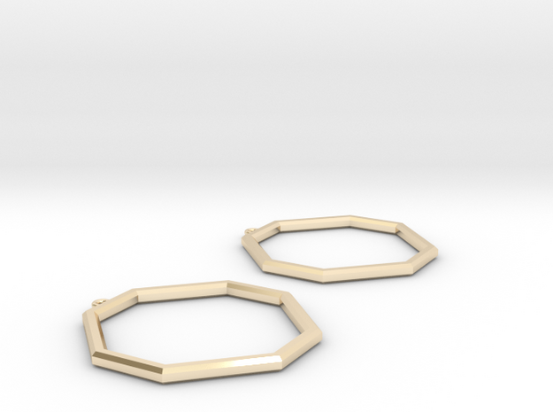 Earring Model CH Pair in 14k Gold Plated Brass