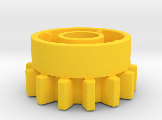 14 teeth clutch for Technic in Yellow Processed Versatile Plastic