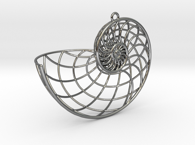 Nautilus Pendant in Polished Silver