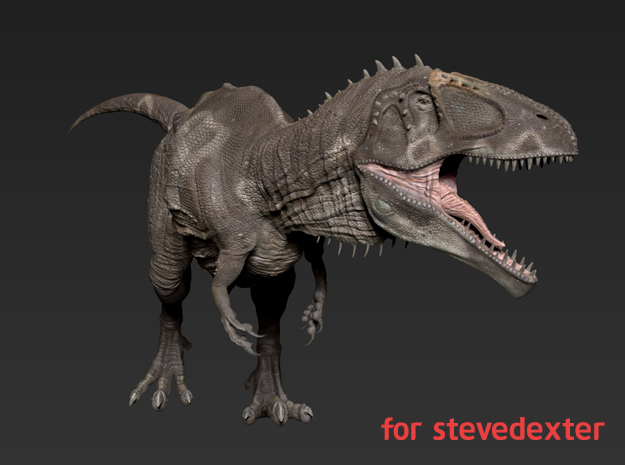 Giganotosaurus 12-13inch spine for Stevedexter in White Natural Versatile Plastic
