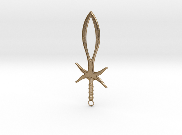 Dagger Pendant in Polished Gold Steel