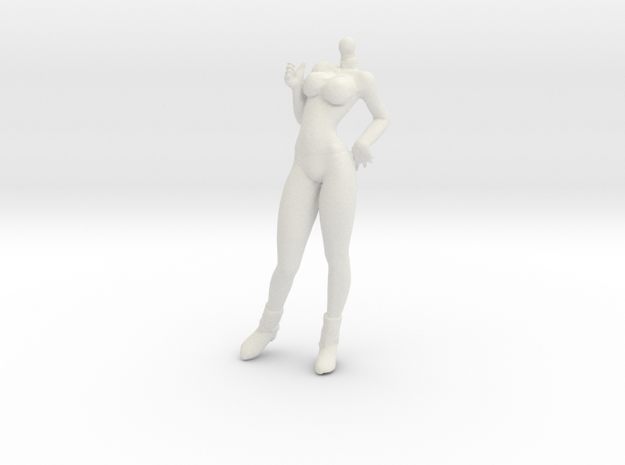 1/24 Race Queen Body Cheering Standing Pose in White Natural Versatile Plastic