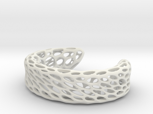 Voronoi Bracelet B in White Natural Versatile Plastic