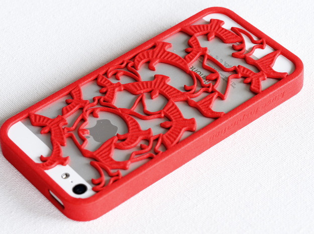 Birds Silhouette iPhone5/5s Case in Red Processed Versatile Plastic