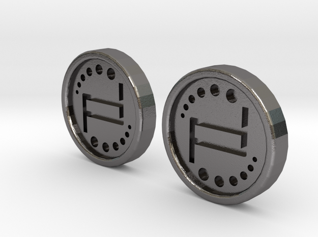 Pair of Turbo Spin Buttons R188 in Polished Nickel Steel