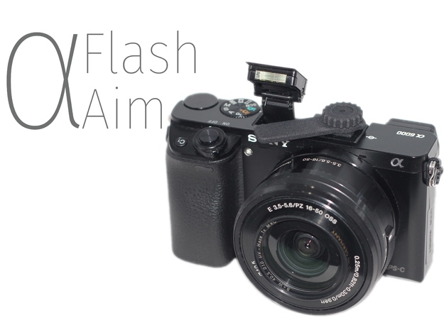 ⍺Aim (Flash Aim for Sony A6000) in Black Natural Versatile Plastic