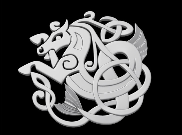 Celtic Coaster in White Natural Versatile Plastic