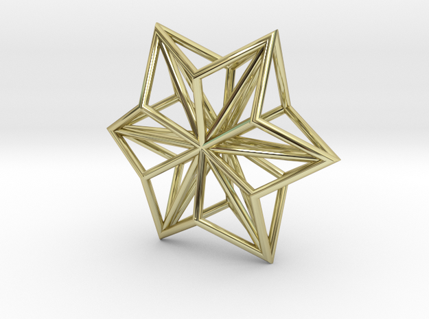 Origami STAR Structure, Pendant.  in 18k Gold