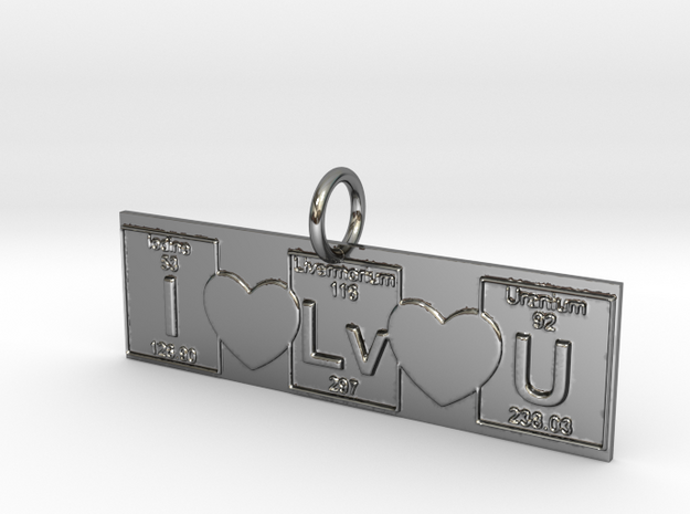 I love You! Geek Love in Fine Detail Polished Silver