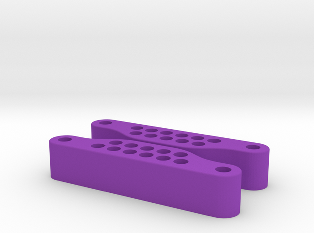Front Slider - 3D in Purple Processed Versatile Plastic