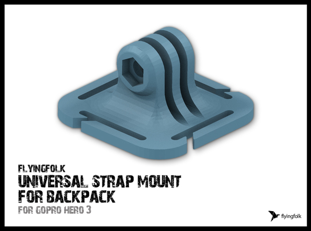 GoPro universal strap mount for backpack in White Natural Versatile Plastic