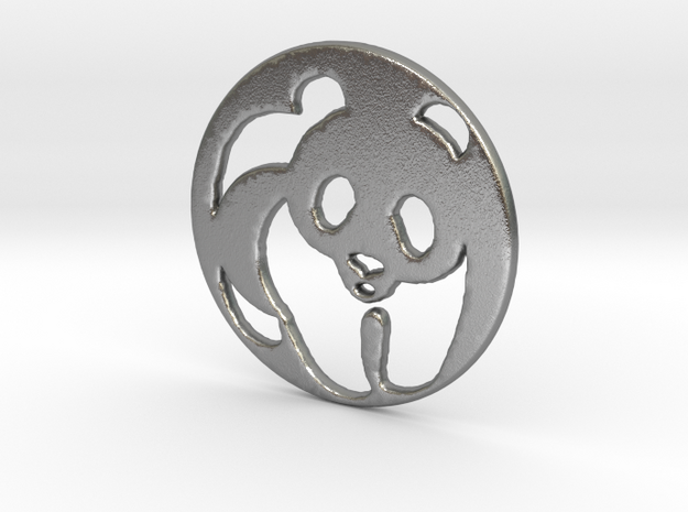 The Panda Pendant in Natural Silver