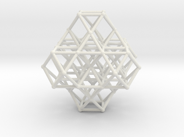 Vector Equilibrium Cuboctahedrons Grid 8Octa 7VE in White Natural Versatile Plastic