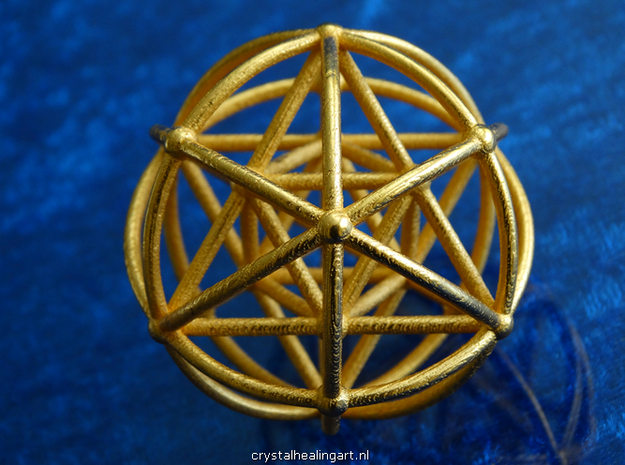 Merkaba  Sphere in Polished Gold Steel