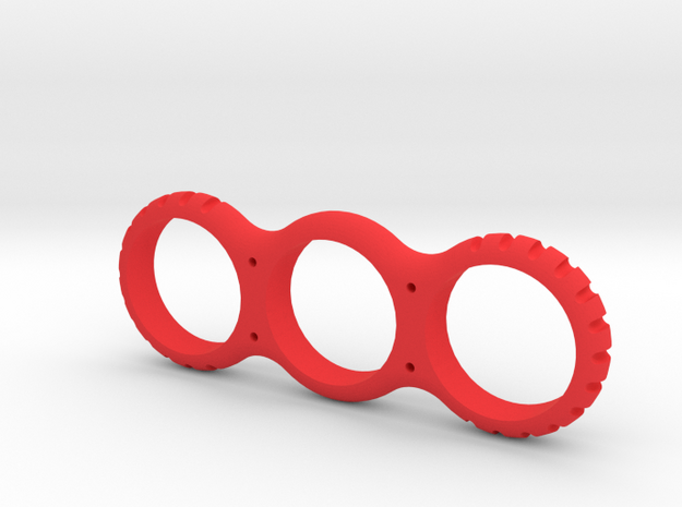 Notched Fidget Spinner in Red Processed Versatile Plastic