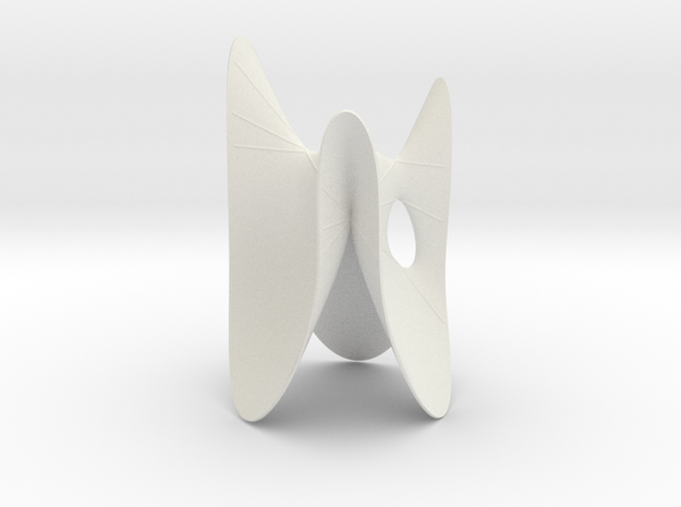 Cubic KM 15 cylinder cut with lines in White Natural Versatile Plastic