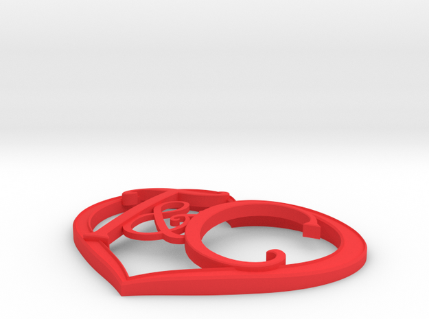 T&C Heart Right Size in Red Processed Versatile Plastic
