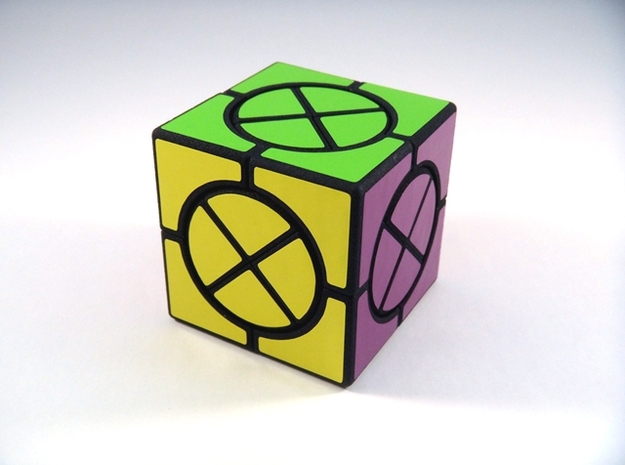 Circle X Cube Puzzle in White Natural Versatile Plastic