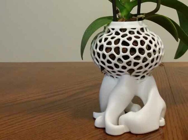 Flower Vase in White Natural Versatile Plastic: Small