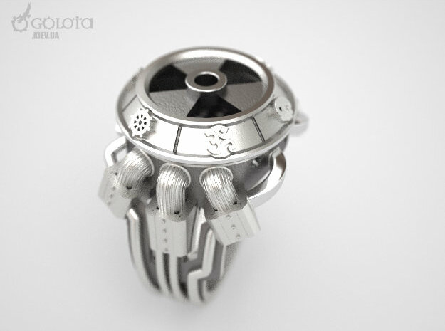 STALKER-Ring (Common God ring) in Polished Bronzed Silver Steel: 10 / 61.5