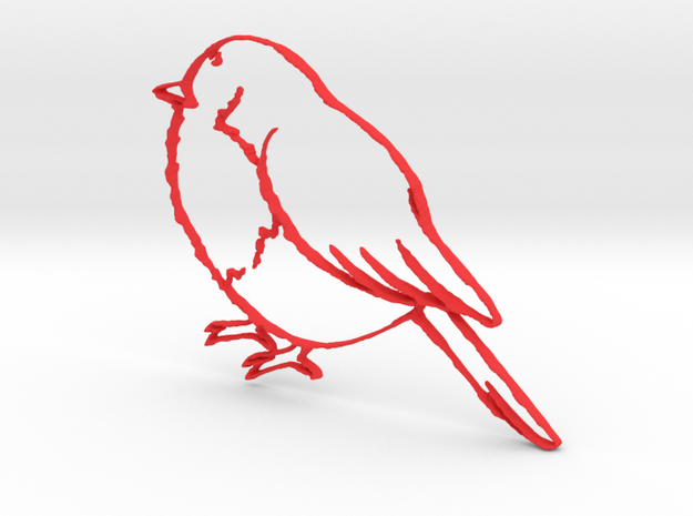 Bird keychain in Red Processed Versatile Plastic