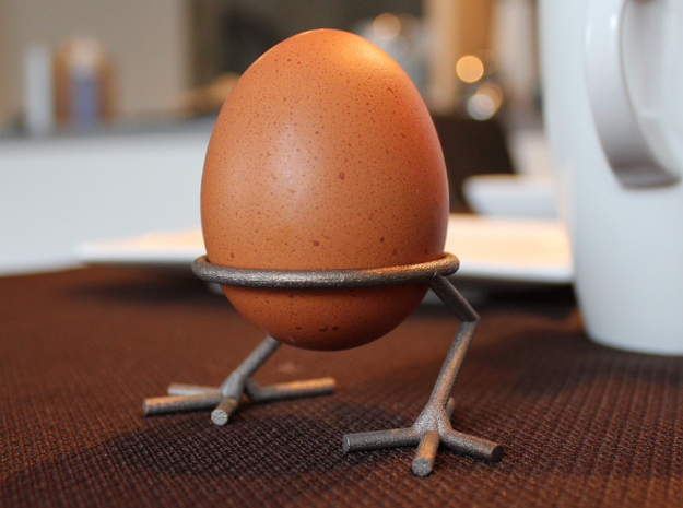 Chick Eggcup in Polished Bronzed Silver Steel