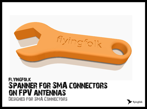 Spanner for SMA connectors on FPV antennas in White Natural Versatile Plastic