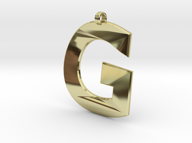 Distorted letter G in 18k Gold Plated Brass