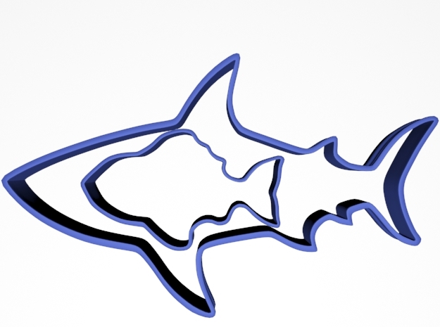 Cookie Cutter Shark and Fish in Blue Processed Versatile Plastic