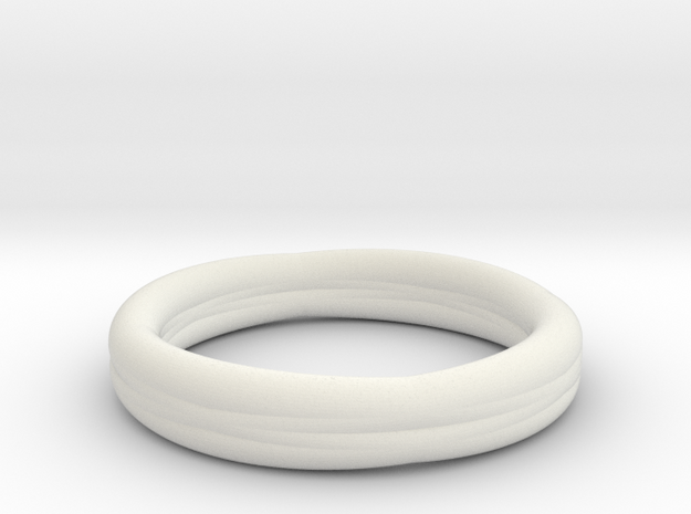 Force Ring in White Natural Versatile Plastic