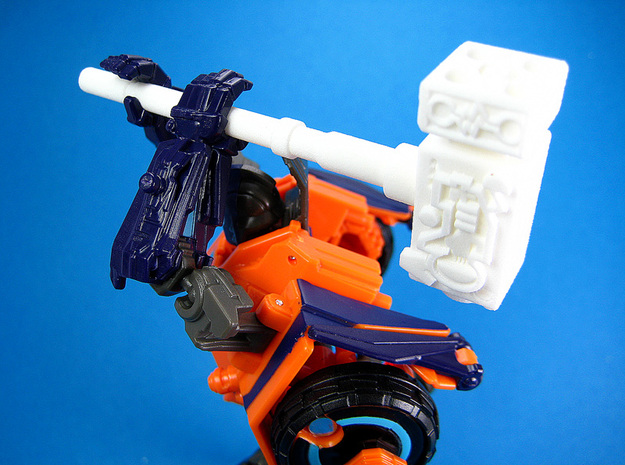 Cosmic Hammer - TF Compatible 5mm Weapon in White Natural Versatile Plastic