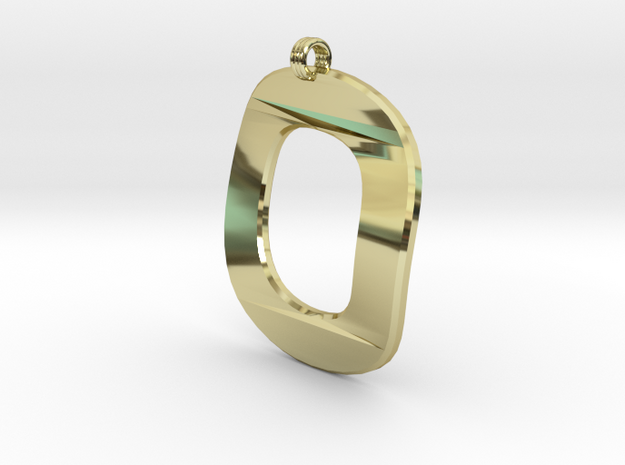 Distorted letter O in 18k Gold Plated Brass