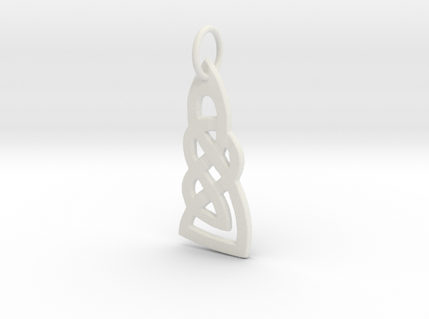Celtic Knot Pendant 1 in White Natural Versatile Plastic