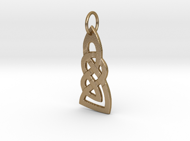 Celtic Knot Pendant 1 in Polished Gold Steel