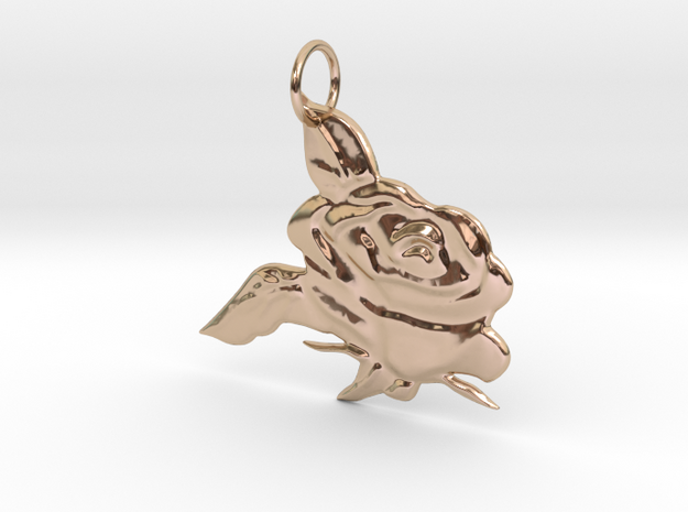 Rose Pendant in 14k Rose Gold Plated Brass