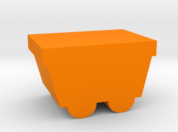 Game Piece, Mine Cart in Orange Processed Versatile Plastic