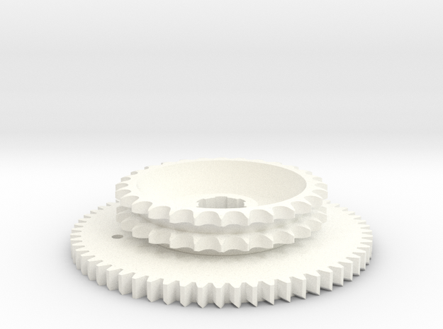 OnePieceSprocket in White Processed Versatile Plastic