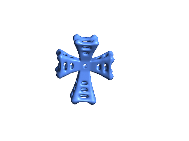 Crusader Cross Keyfob in Blue Processed Versatile Plastic