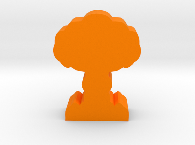 Game Piece, Mushroom Cloud in Orange Processed Versatile Plastic
